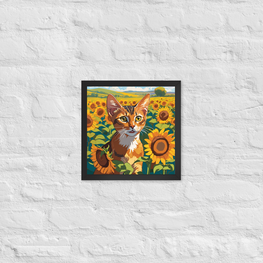 PugMug Custom Tabby Abyssinian Cat Framed Print