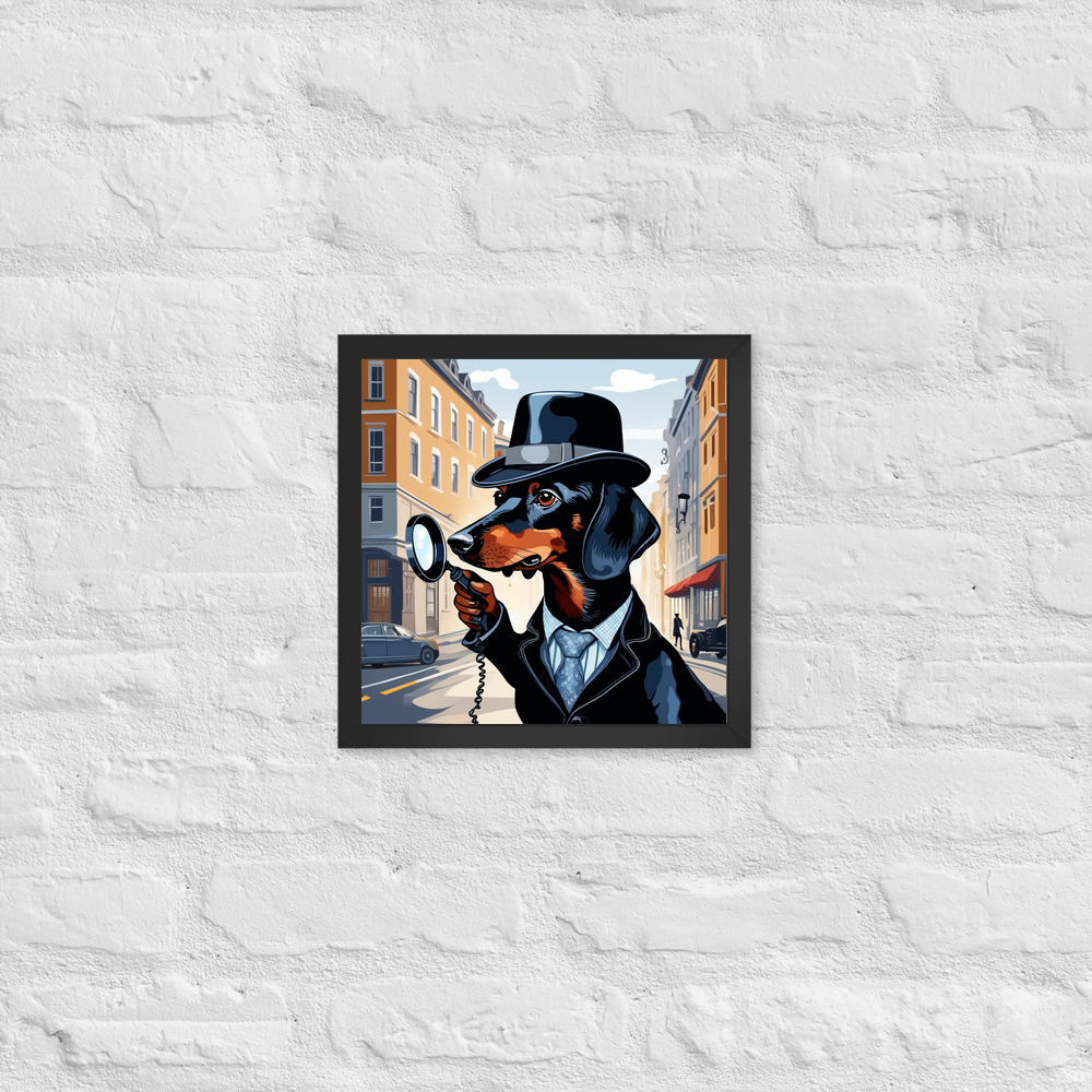 PugMug Custom Black Dachshund Framed Print