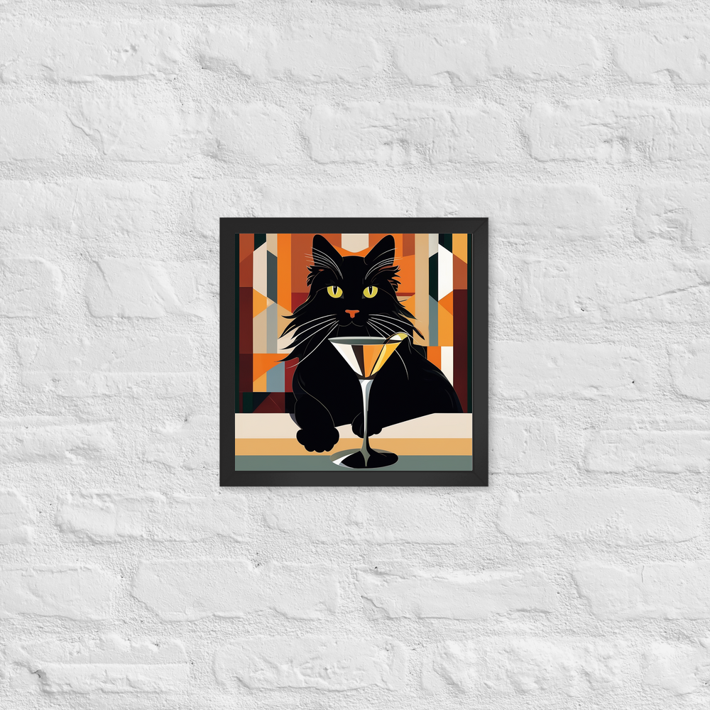 PugMug Custom Black Maine Coon Cat Framed Print