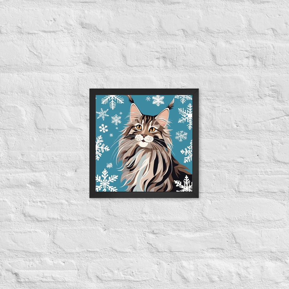 PugMug Custom Tabby Maine Coon Cat Framed Print