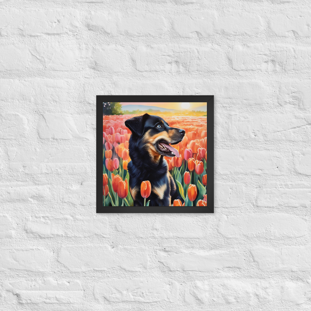 PugMug Custom Blue Framed Print