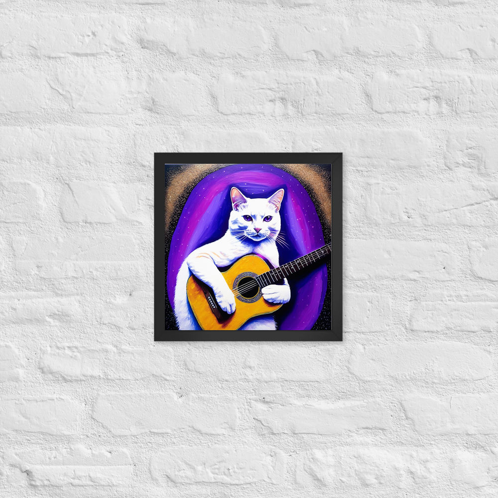 PugMug Custom White Companion Cat Framed Print