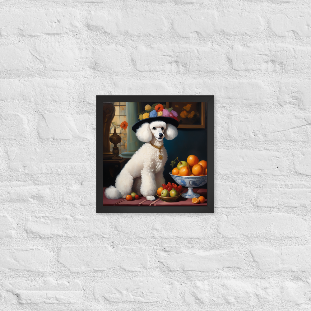 PugMug Custom White Poodle Framed Print