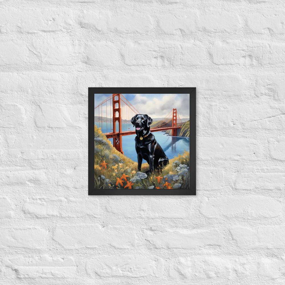 PugMug Custom Black Labrador Retriever Framed Print