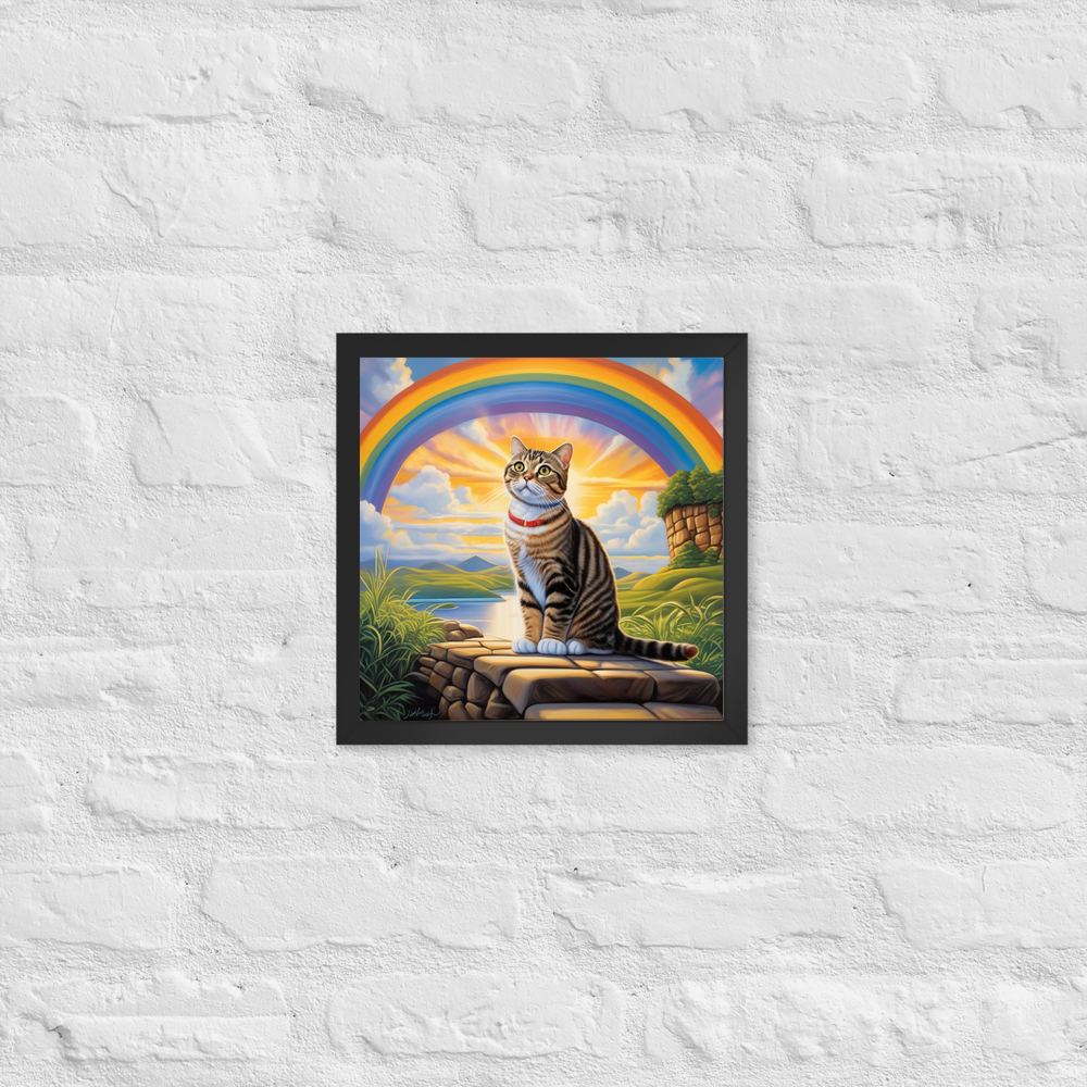 PugMug Custom Tabby Scottish Fold Cat Framed Print