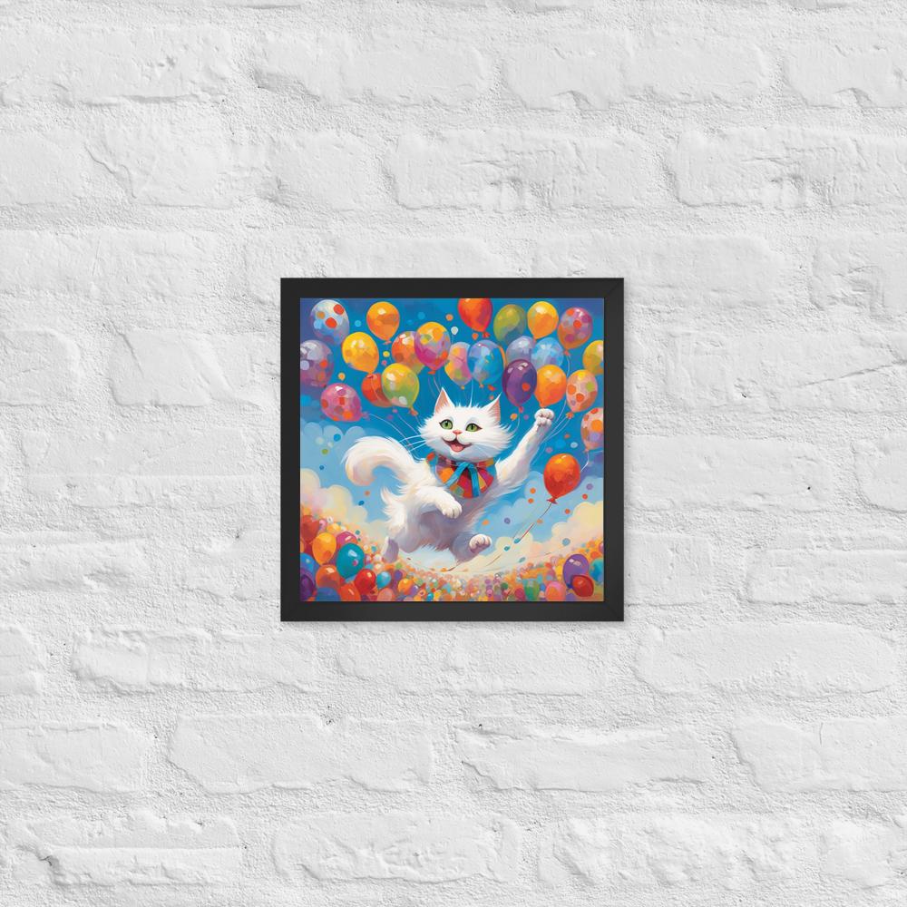 PugMug Custom White Companion Cat Framed Print