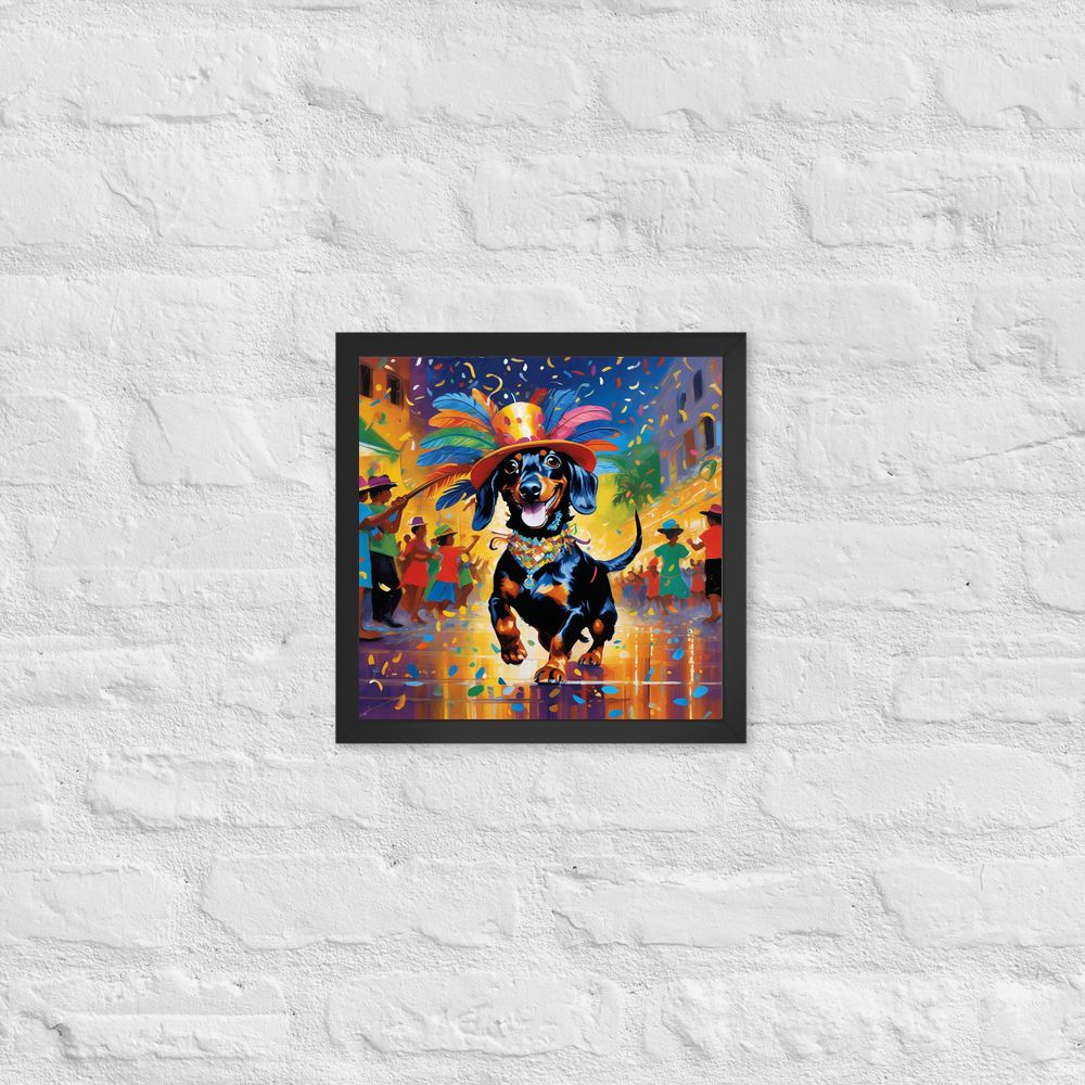 PugMug Custom Black Dachshund Framed Print