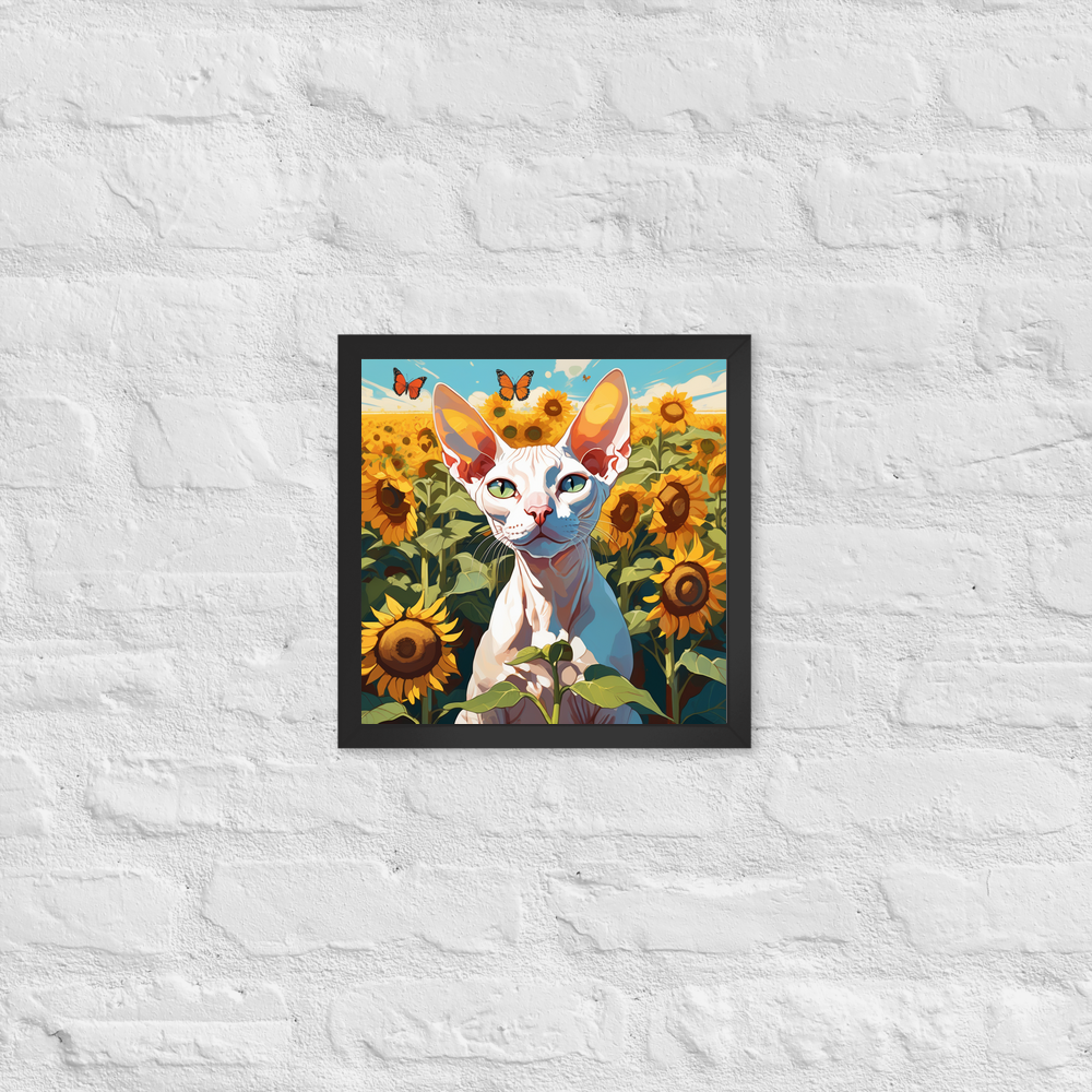 PugMug Custom White Sphynx Cat Framed Print