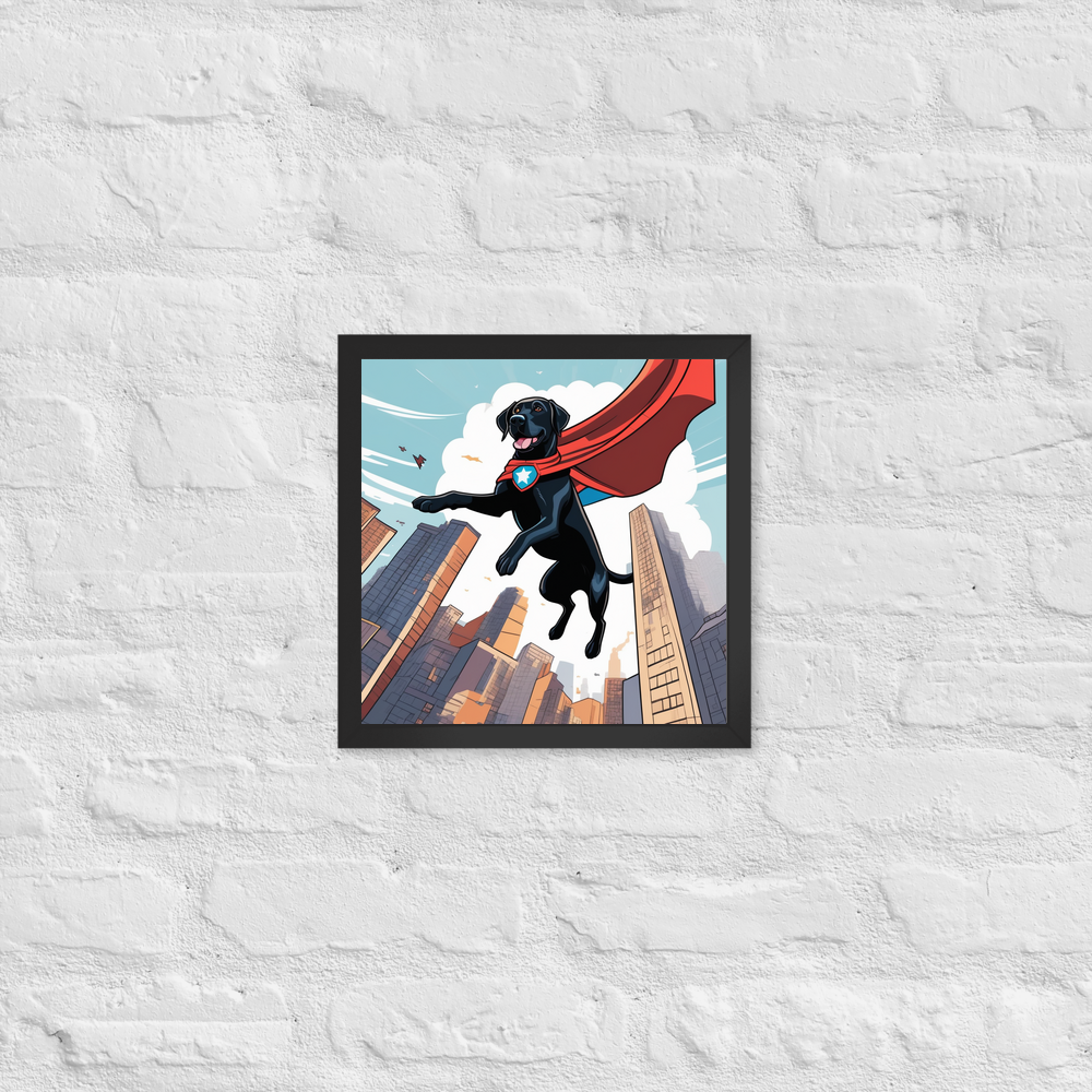 PugMug Custom Black Labrador Retriever Framed Print