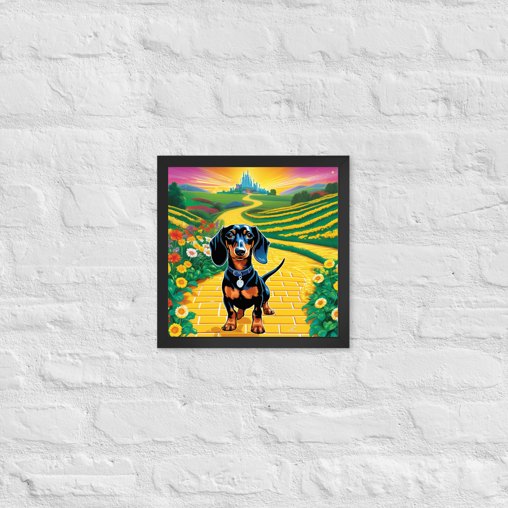 PugMug Custom Black Dachshund Framed Print