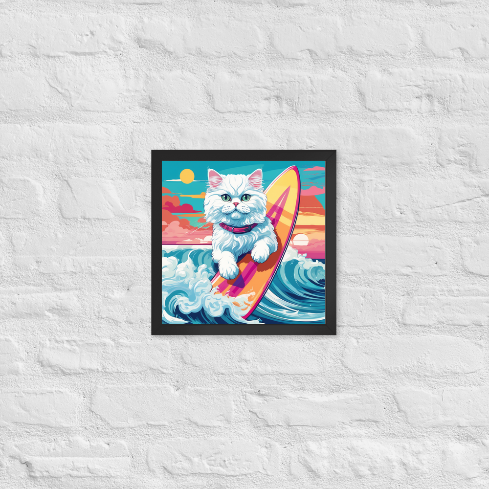 PugMug Custom White Persian Cat Framed Print