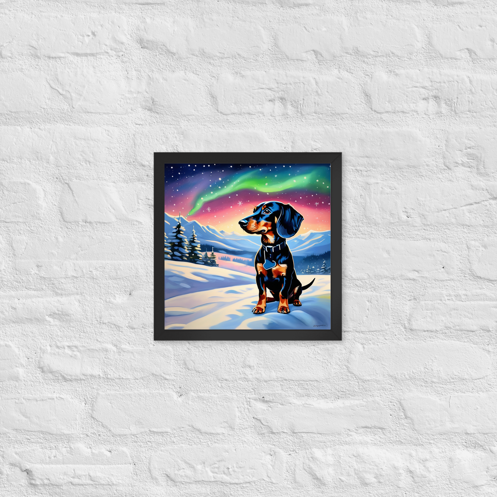 PugMug Custom Black Dachshund Framed Print