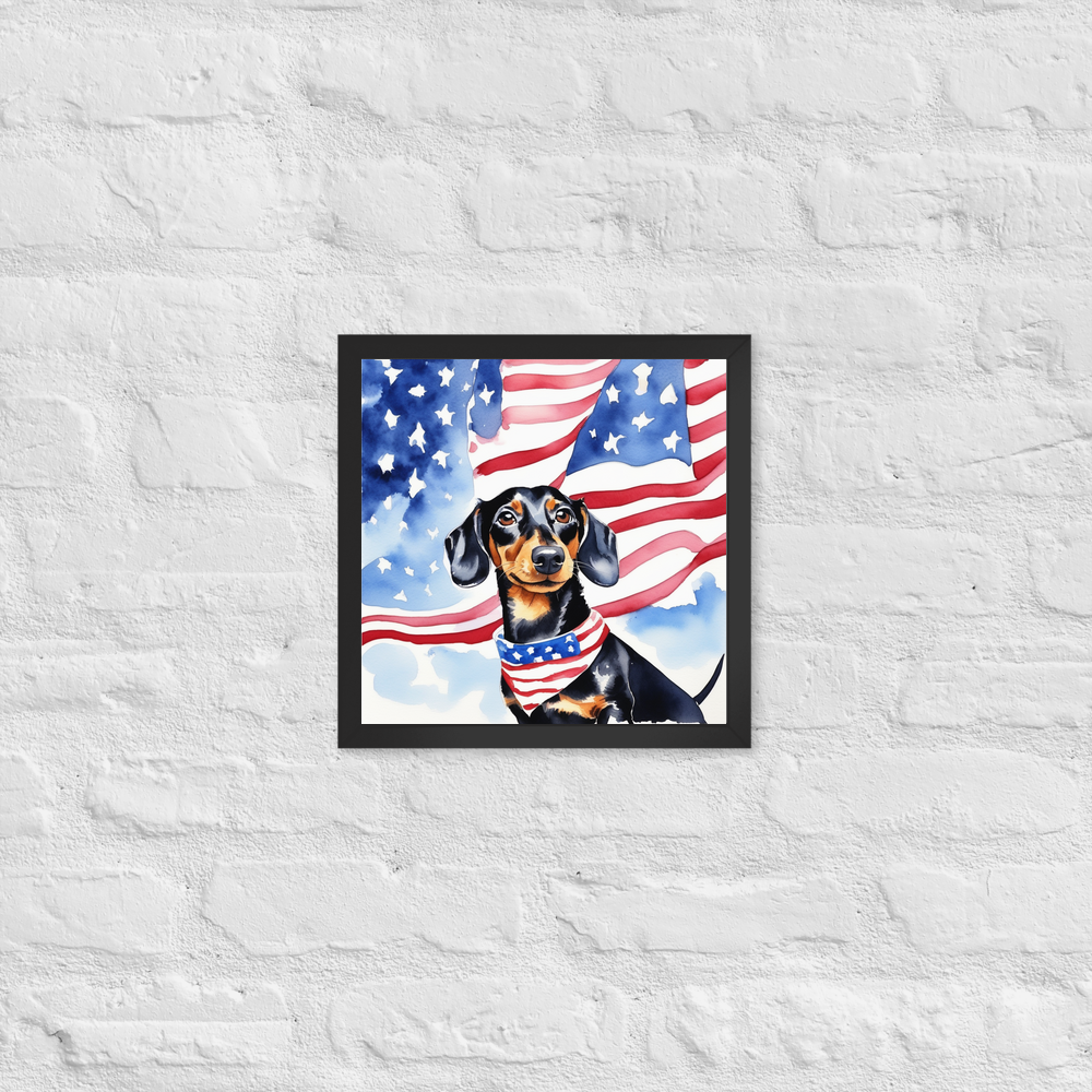 PugMug Custom Black Dachshund Framed Print
