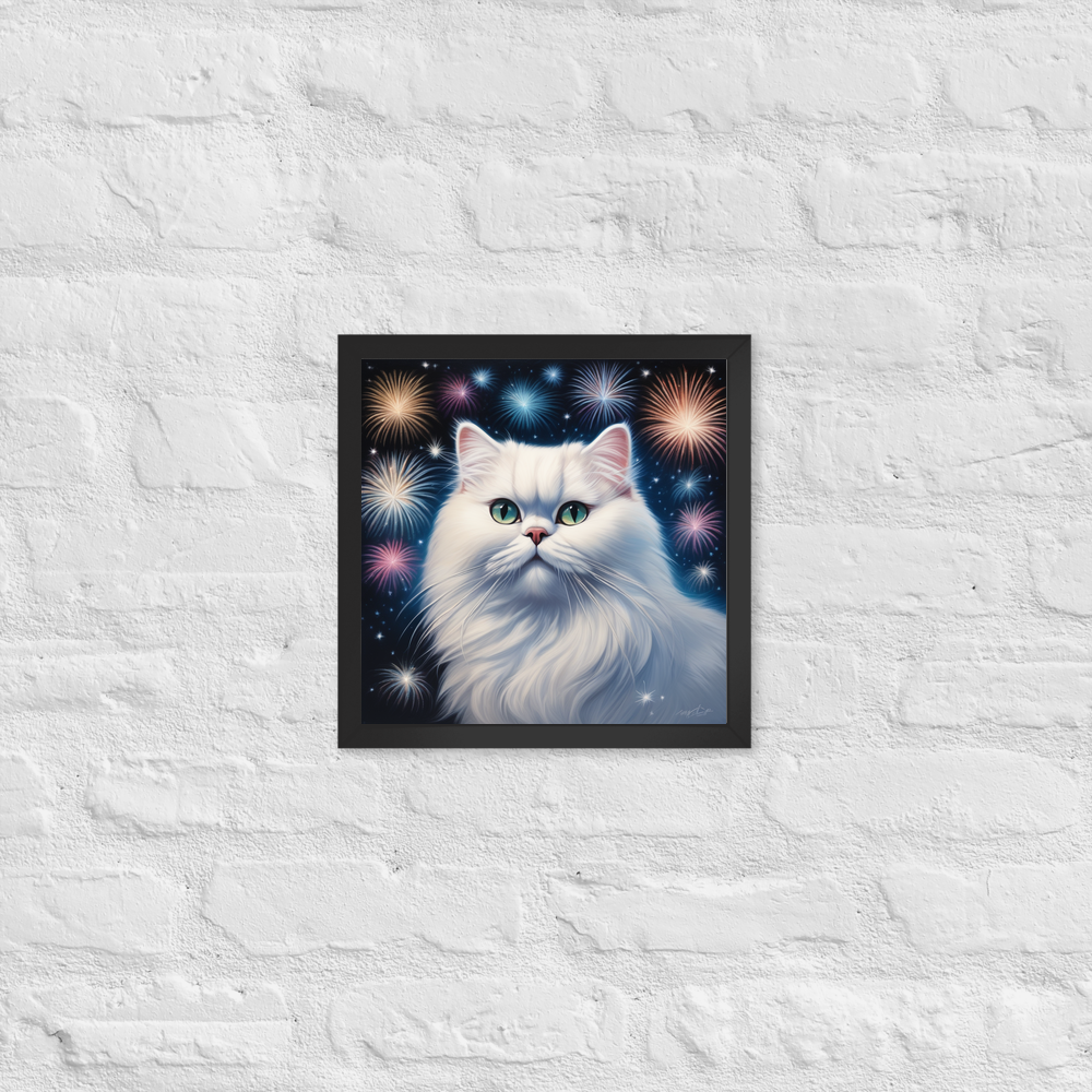 PugMug Custom White Persian Cat Framed Print