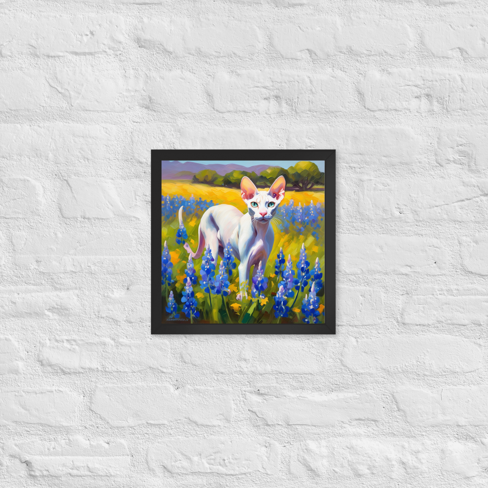 PugMug Custom White Sphynx Cat Framed Print