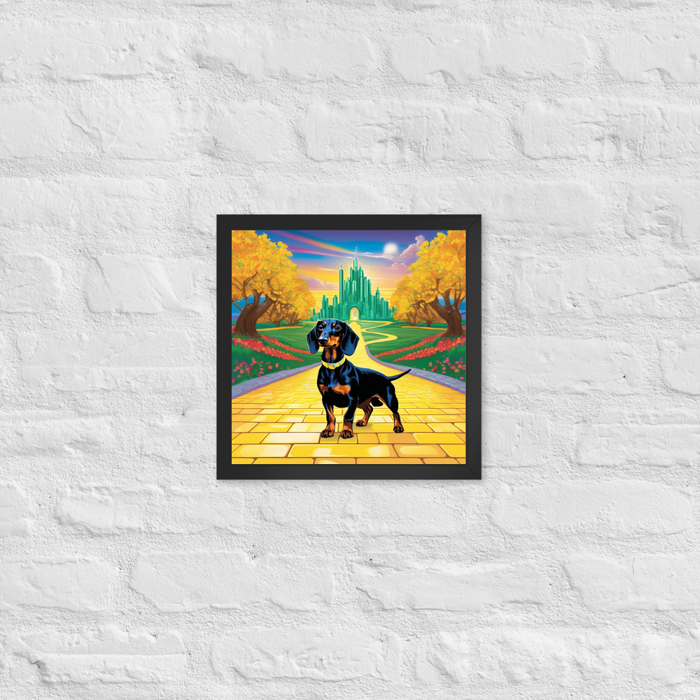 PugMug Custom Black Dachshund Framed Print