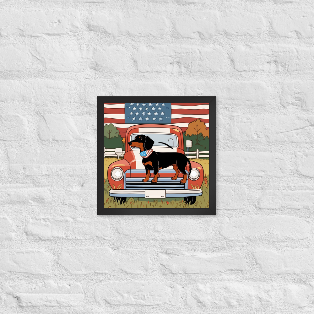 PugMug Custom Black Dachshund Framed Print