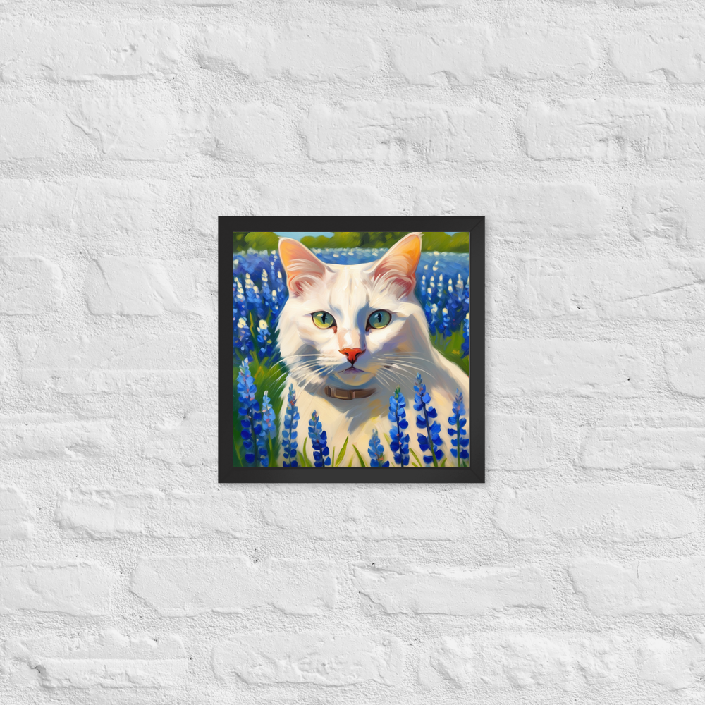 PugMug Custom White Companion Cat Framed Print