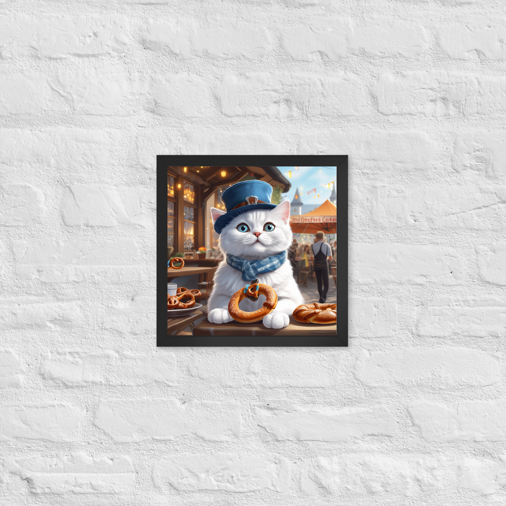 PugMug Custom White British Shorthair Cat Framed Print