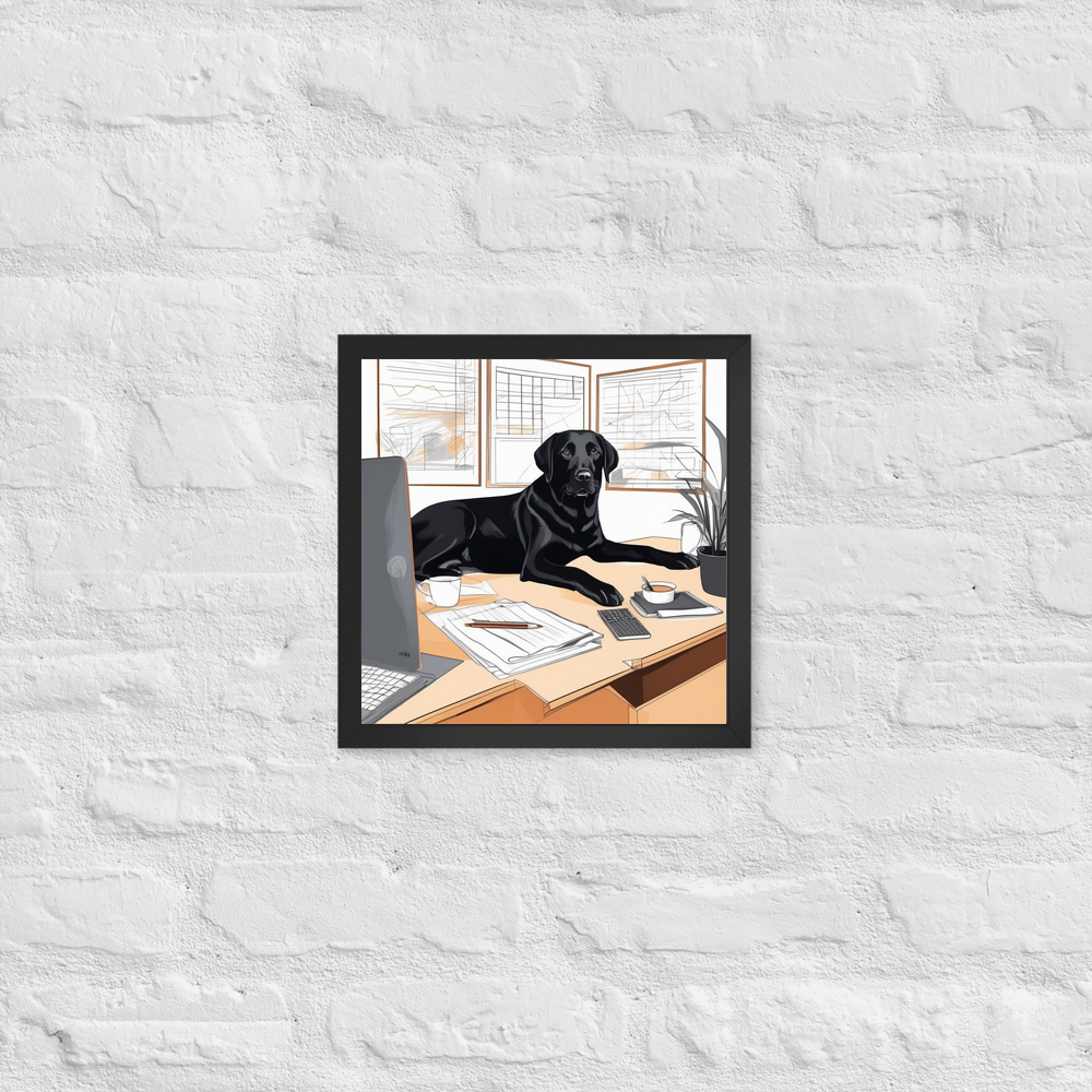 PugMug Custom Black Labrador Retriever Framed Print