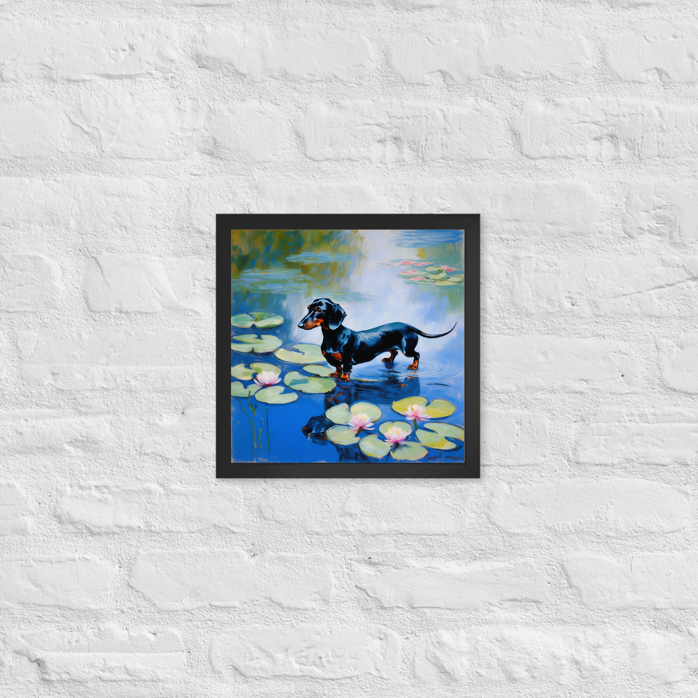 PugMug Custom Black Dachshund Framed Print