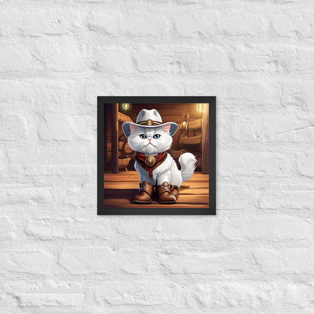 PugMug Custom White Persian Cat Framed Print