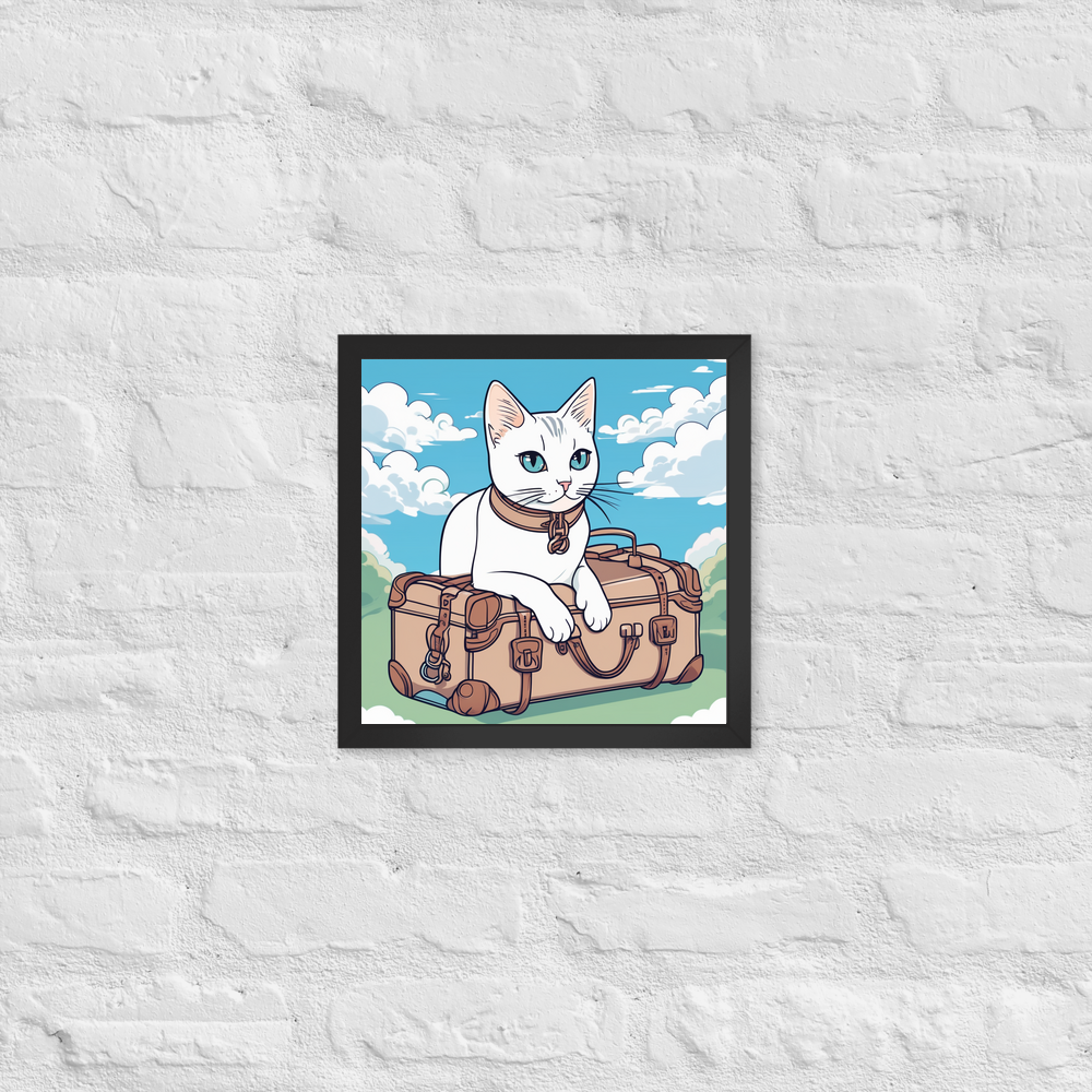 PugMug Custom White Companion Cat Framed Print