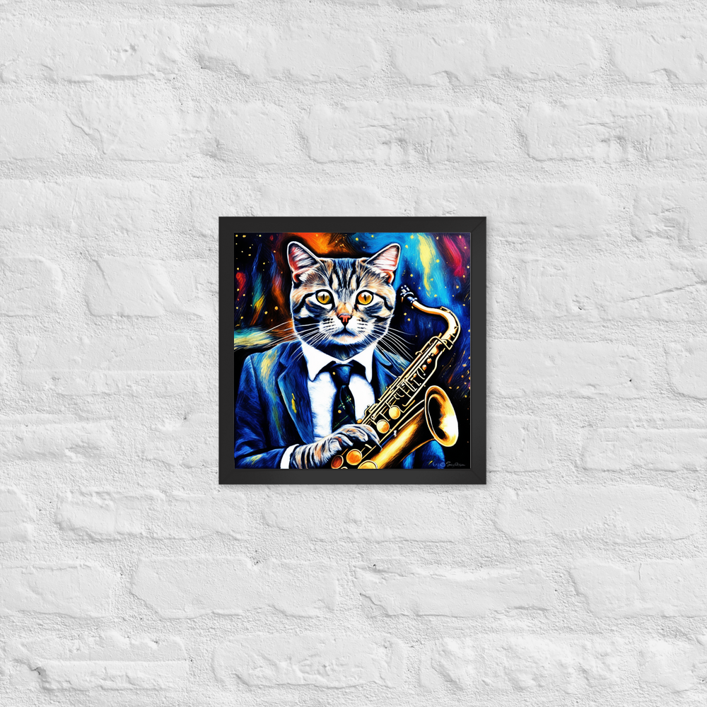 PugMug Custom Tabby Scottish Fold Cat Framed Print