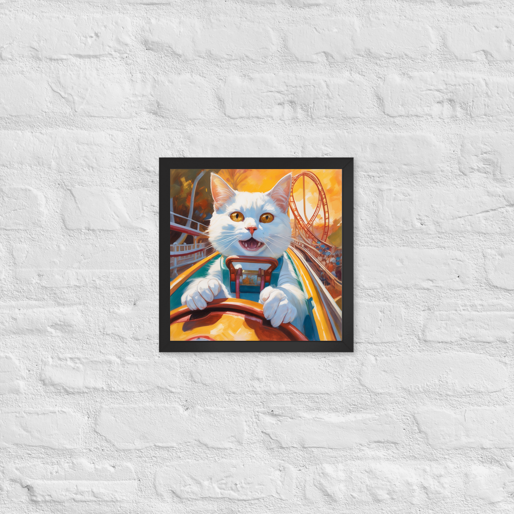 PugMug Custom White Companion Cat Framed Print