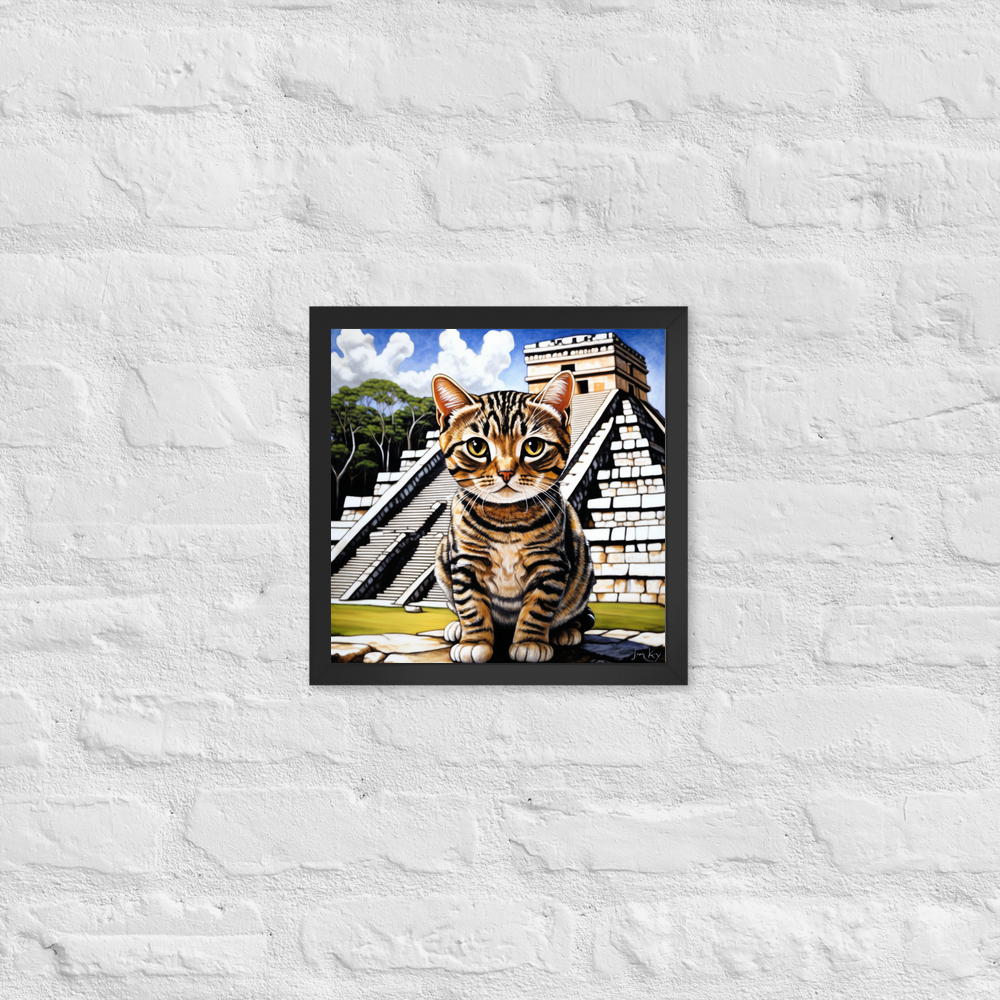 PugMug Custom Tabby Scottish Fold Cat Framed Print