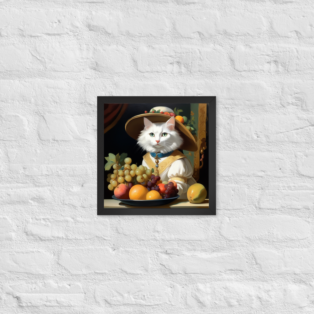 PugMug Custom White Companion Cat Framed Print