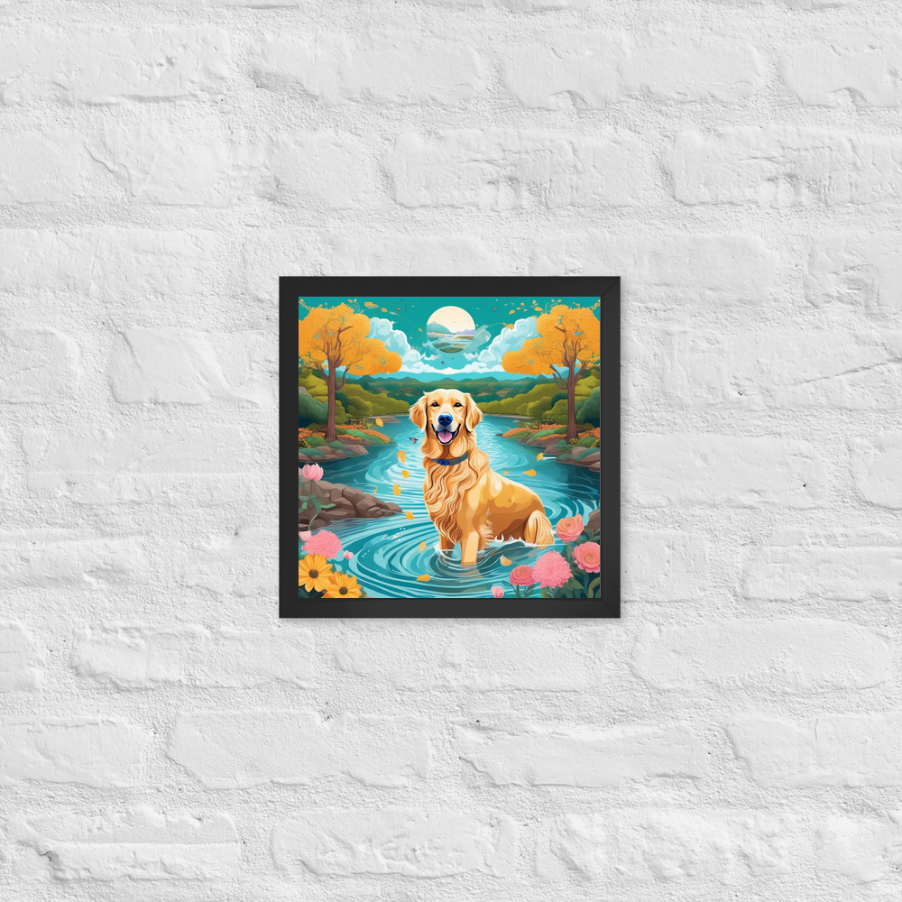 PugMug Custom Golden Retriever Framed Print