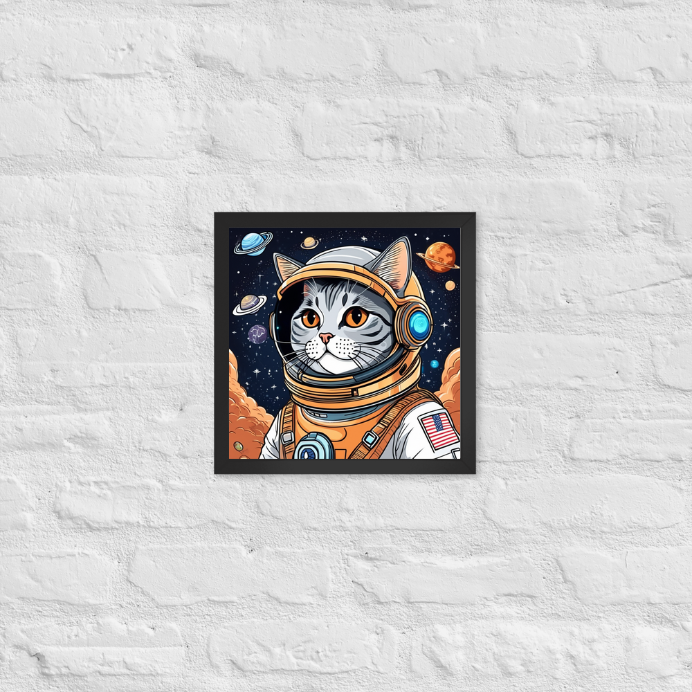 PugMug Custom Tabby British Shorthair Cat Framed Print