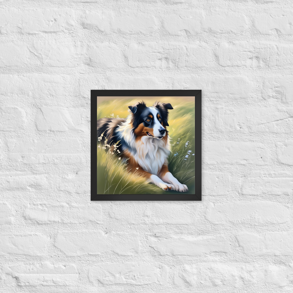 PugMug Custom Miniature American Shepherd Framed Print