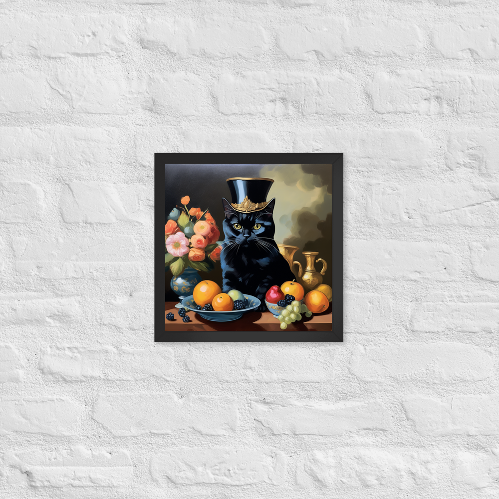 PugMug Custom Black British Shorthair Cat Framed Print