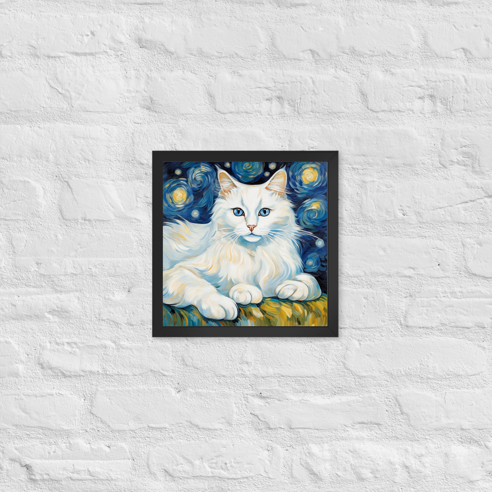 PugMug Custom White Ragdoll Cat Framed Print