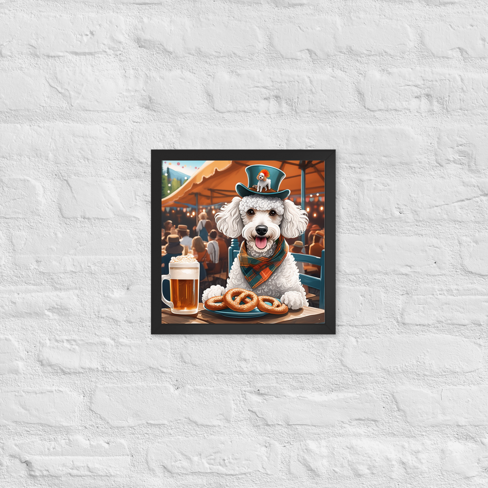 PugMug Custom White Poodle Framed Print