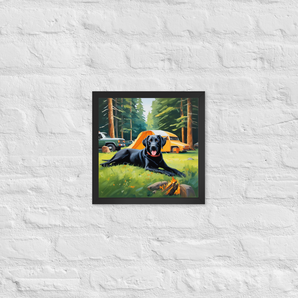 PugMug Custom Black Labrador Retriever Framed Print