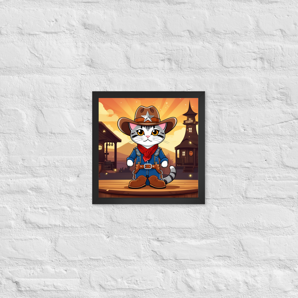 PugMug Custom Tabby American Shorthair Cat Framed Print