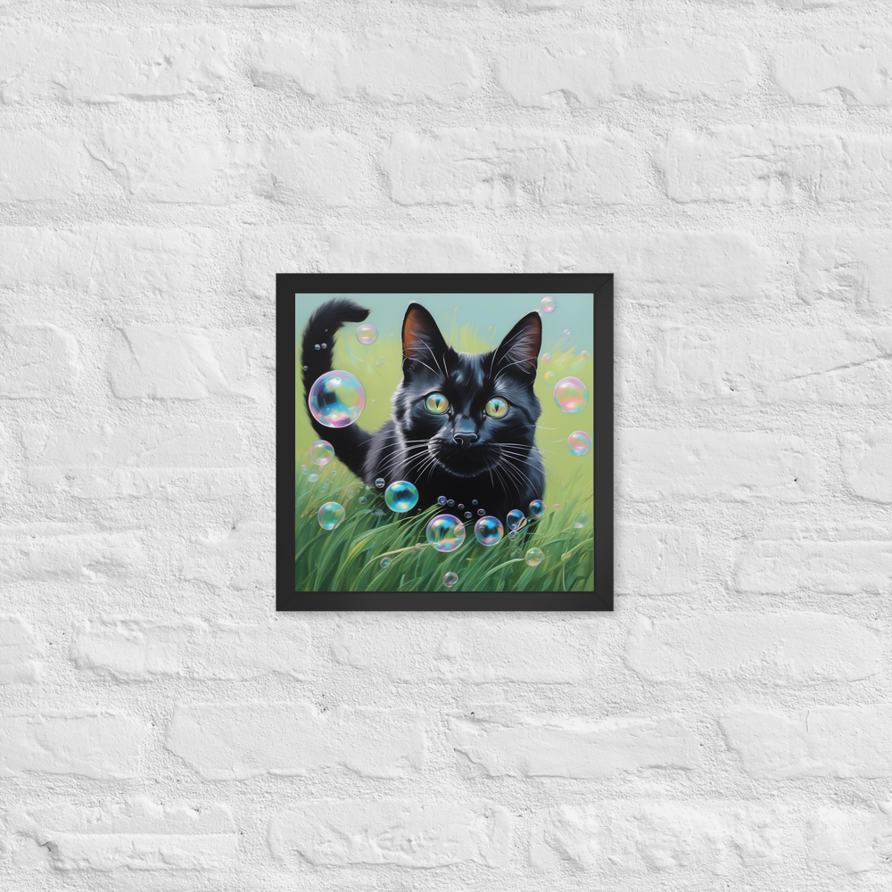 PugMug Custom Black Companion Cat Framed Print