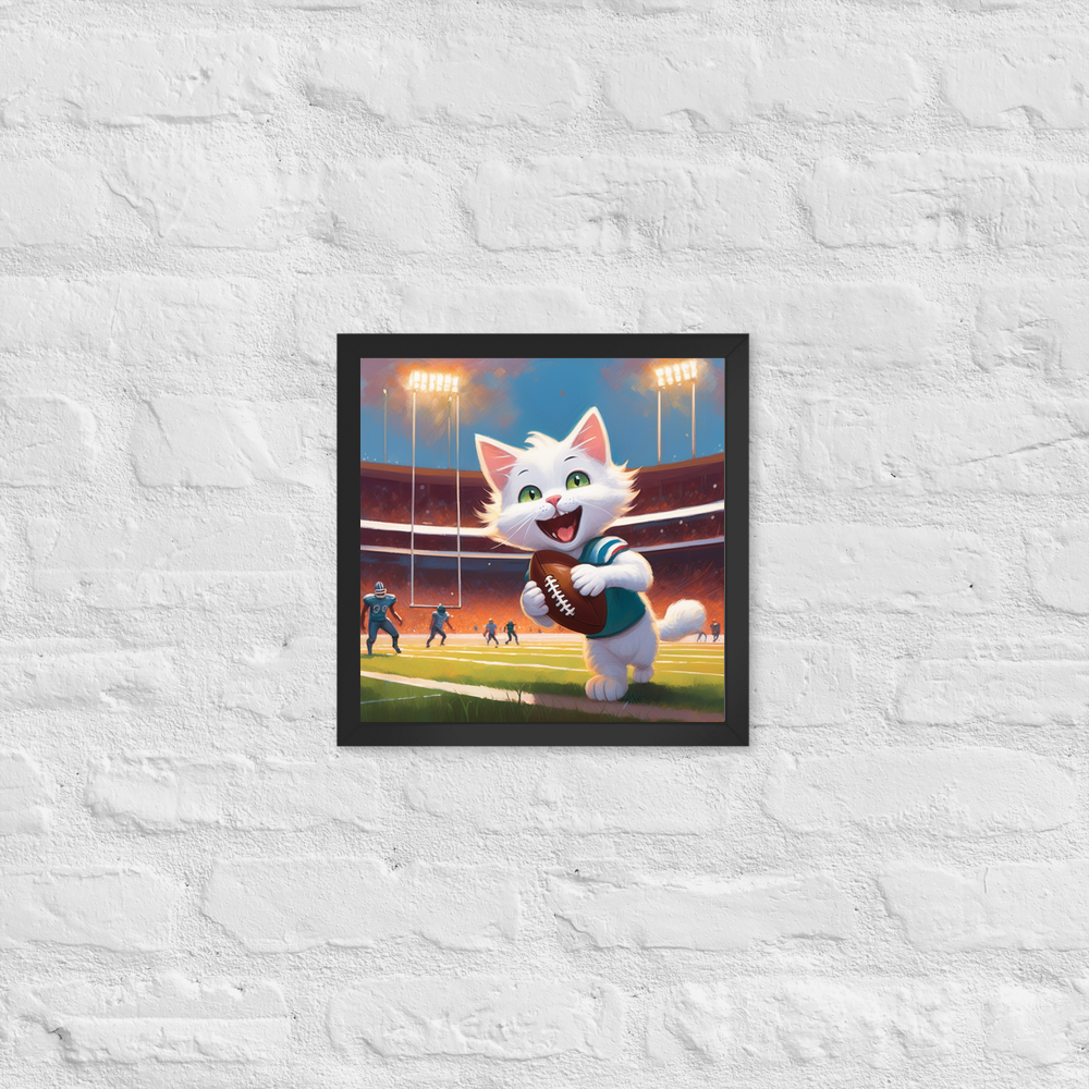 PugMug Custom White Companion Cat Framed Print