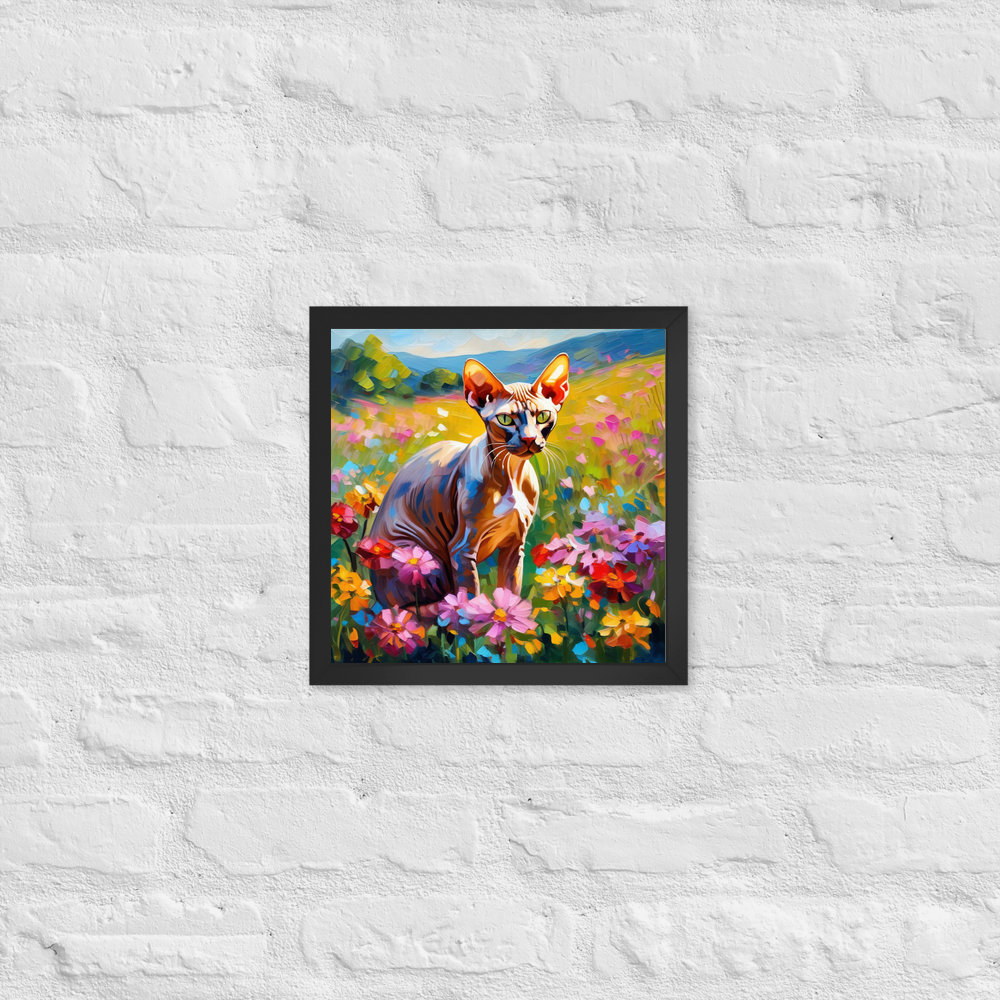 PugMug Custom Tabby Sphynx Cat Framed Print