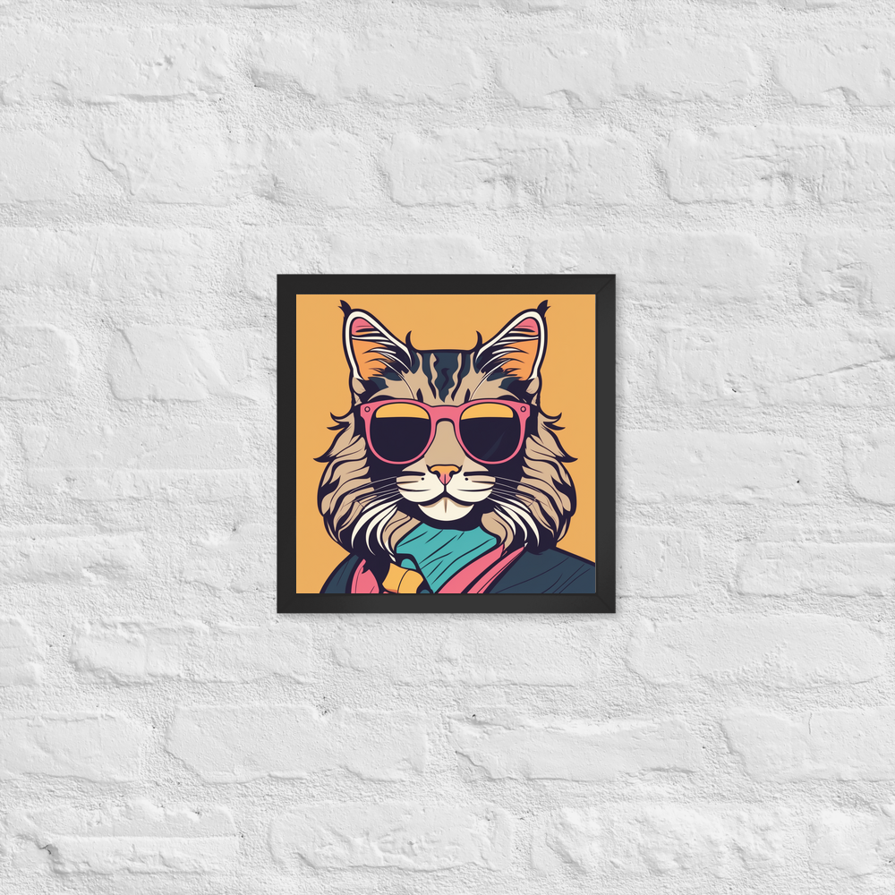 PugMug Custom Tabby Maine Coon Cat Framed Print