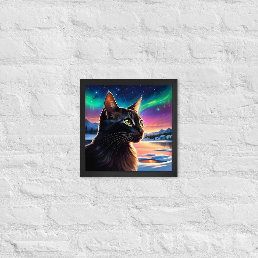 PugMug Custom Black Abyssinian Cat Framed Print