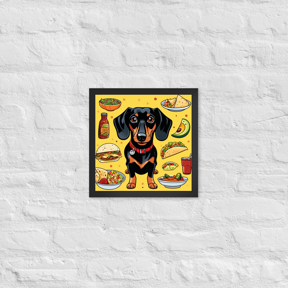 PugMug Custom Black Dachshund Framed Print