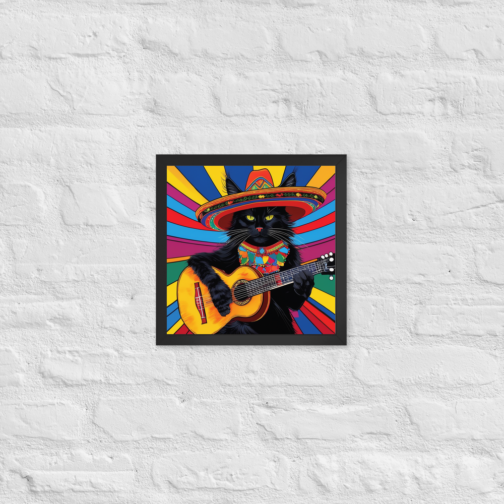 PugMug Custom Black Maine Coon Cat Framed Print
