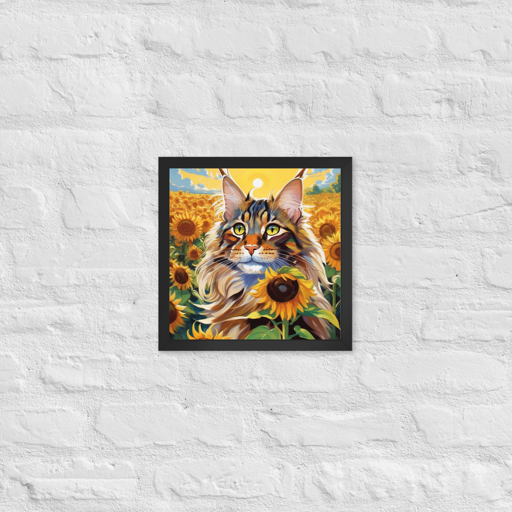 PugMug Custom Tabby Maine Coon Cat Framed Print