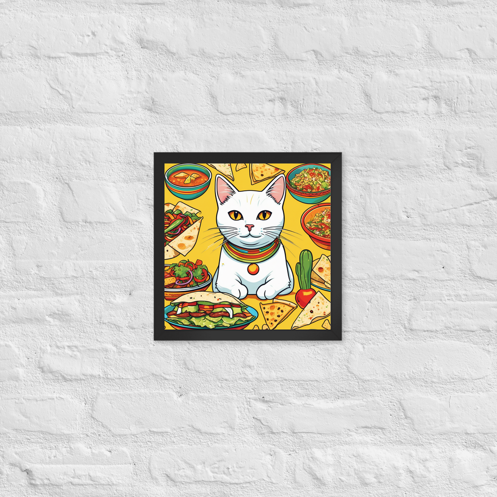 PugMug Custom White Companion Cat Framed Print