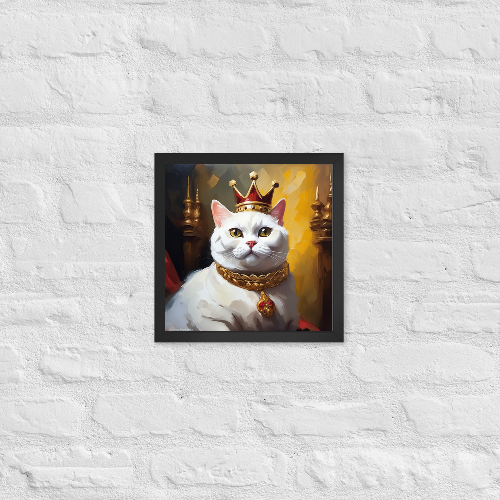 PugMug Custom White British Shorthair Cat Framed Print