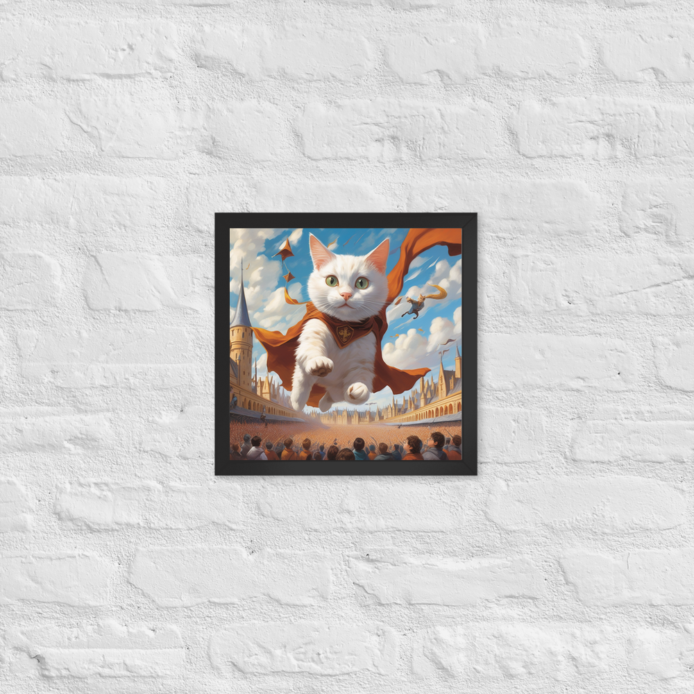 PugMug Custom White Companion Cat Framed Print